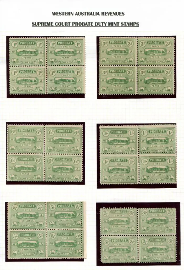 1917 1d to £1/10 Probate - Supreme Court stamps in ... Image 1++