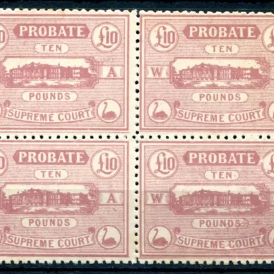 1922 £10 claret Probate - Supreme Court block of ...