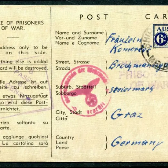 1944 (2nd May) 6d "Service of Prisoners of War" ...