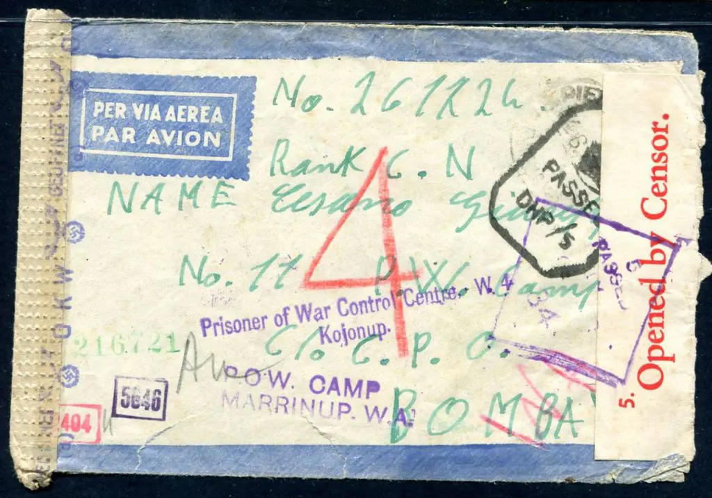 1944/45 WWII POW Mail with "Prisoner of War ... Image 1++