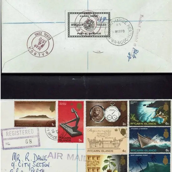 1970 (12th Feb) incoming Registered Airmail letter ...