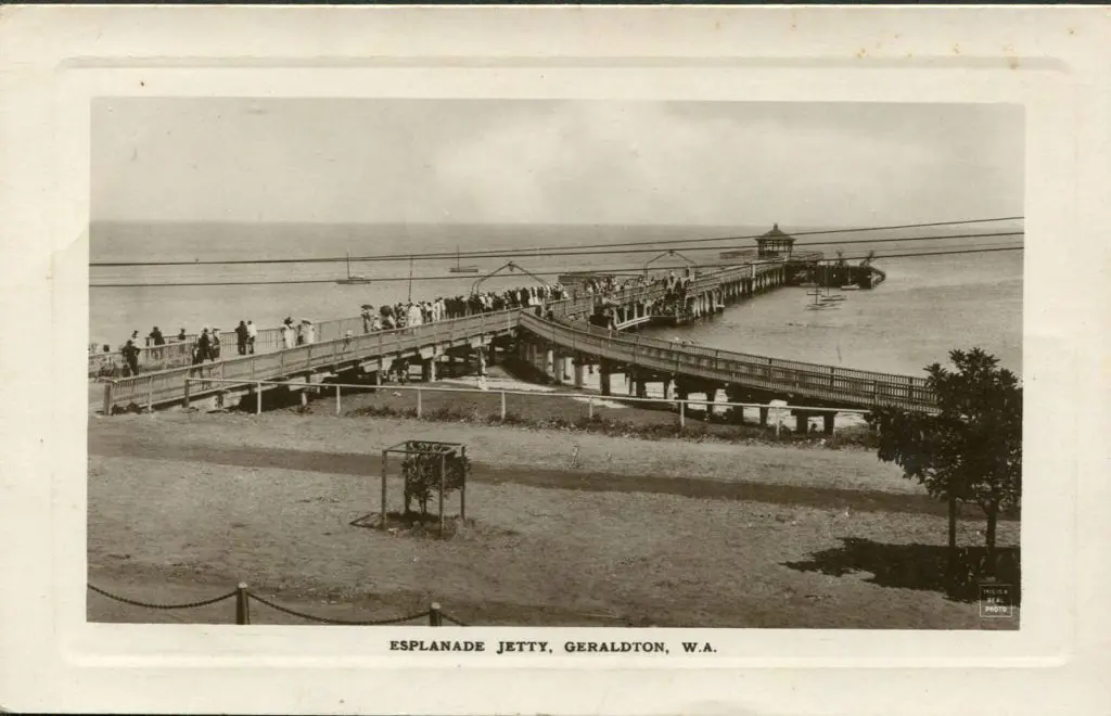 "Esplanade Jetty, Geraldton, W.A." framed b&w ... Image 1++