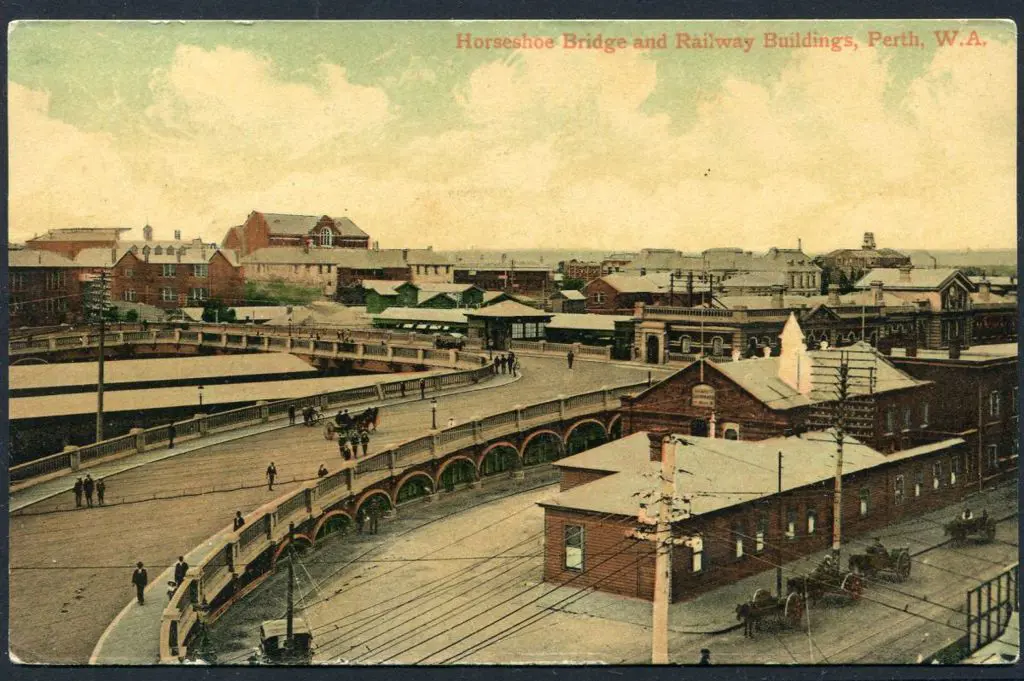 "Horseshoe Bridge and Railway Buildings, Perth, ... Image 1++