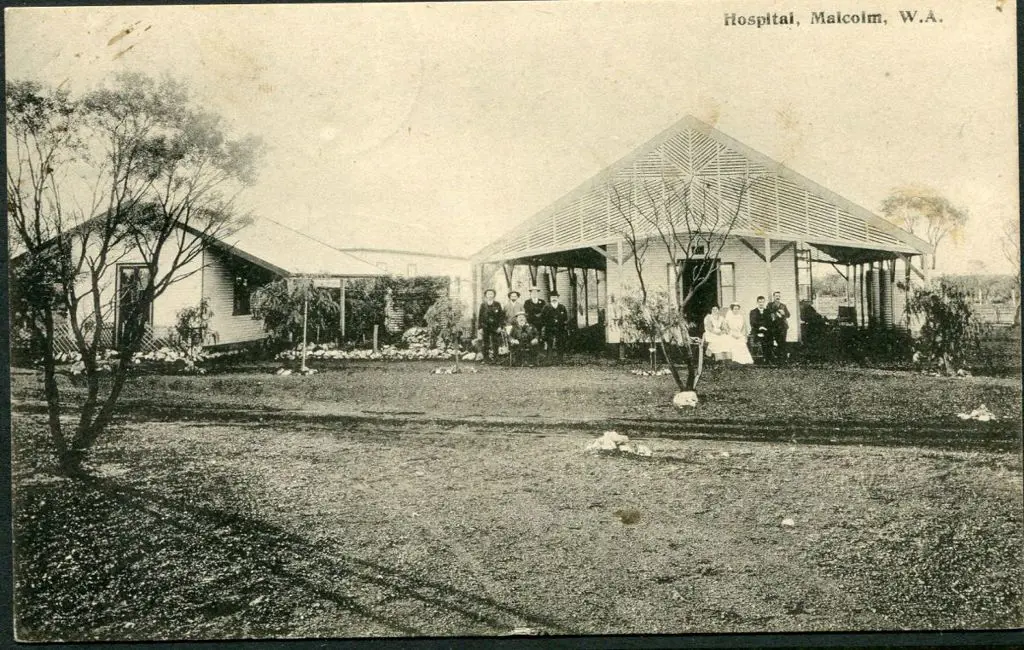 "Hospital, Malcolm, W.A." b&w with Coat of Arms ... Image 1++