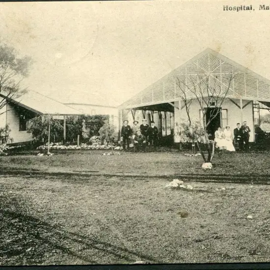 "Hospital, Malcolm, W.A." b&w with Coat of Arms ...