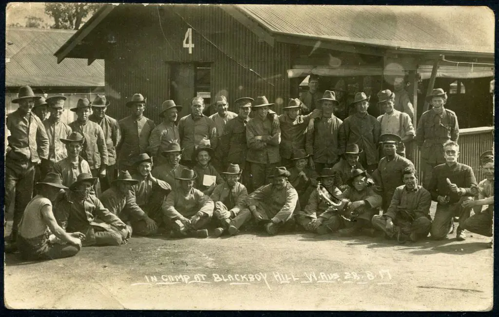 "In Camp at Blackboy Hill W. Aus 28-8-17" b&w ... Image 1++
