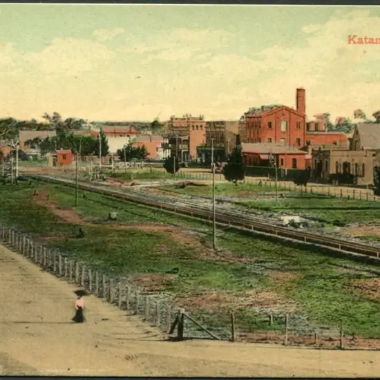"Katanning, W.A." colour Falk card with 1d swan ...