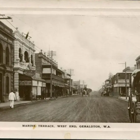 "Marine Terrace, West End, Geraldton, W.A." b&w ...