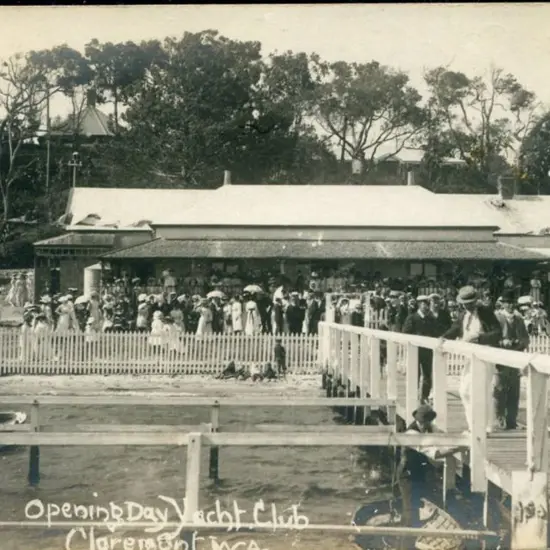 "Opening Day Yacht Club, Claremont, WA" b&w ...