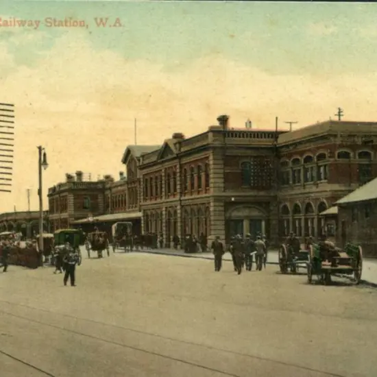 "Perth Central Railway Station, W.A." Falk colour ...