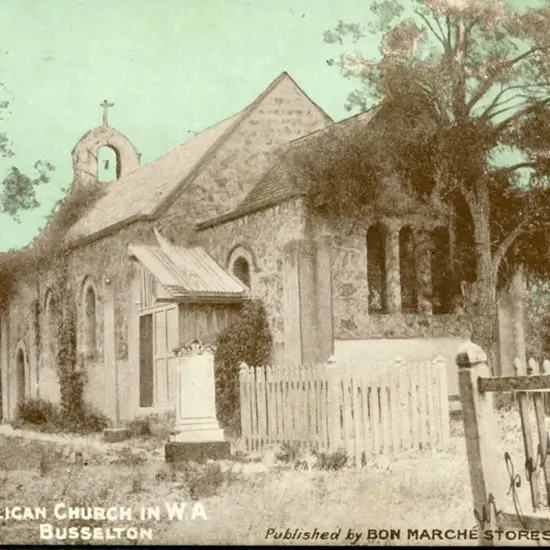 "The oldest Anglican Church in WA Busselton" b&w ...