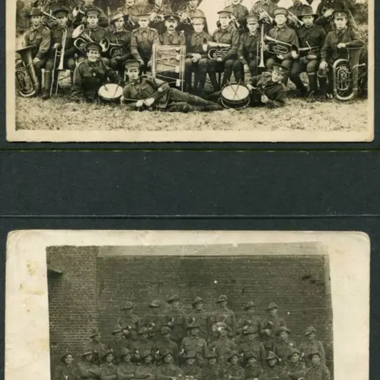 Military bands b&w photographic cards without ...