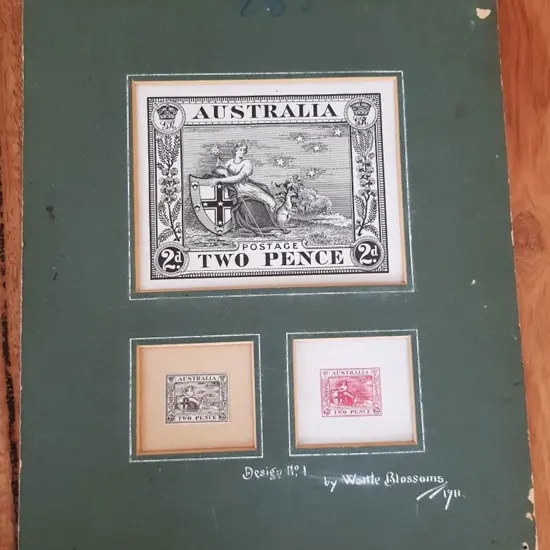 1911 Stamp Design Competition. One of two designs ...