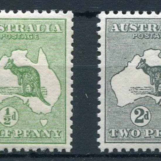 1913 1st wmk ½d green & 2d grey MUH. Each has ...