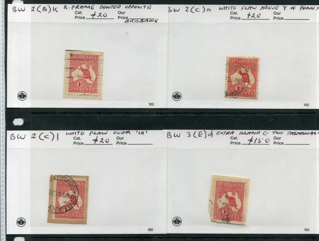 1913 1st wmk 1d red with "right frame dented", ... Image 1++