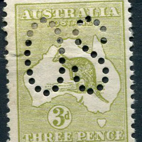 1913 1st wmk 3d olive-green, Die I, perfined large ...