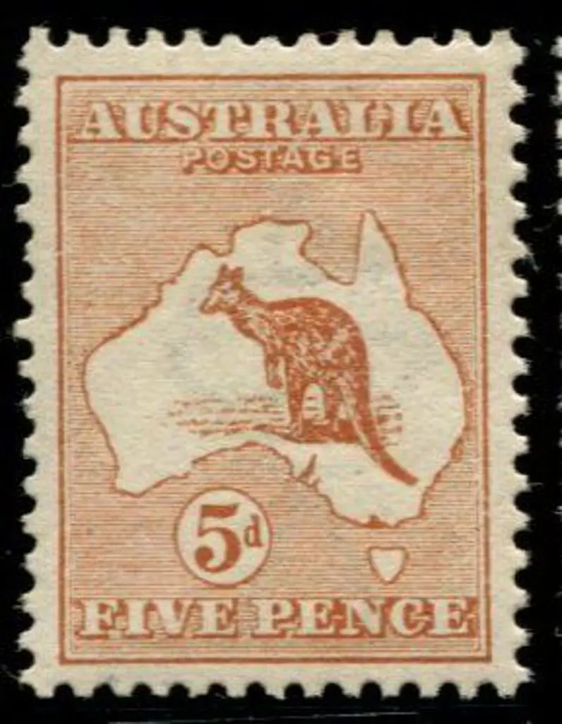 1913 1st wmk 5d chestnut. MLH & well centred. ACSC ... Image 1++