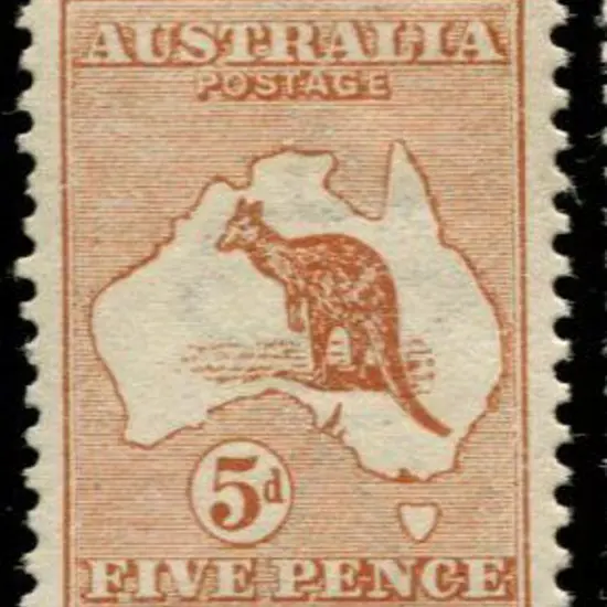 1913 1st wmk 5d chestnut. MLH & well centred. ACSC ...