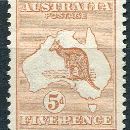 1913 1st wmk 5d chestnut. MVLH with 1 shortish ...