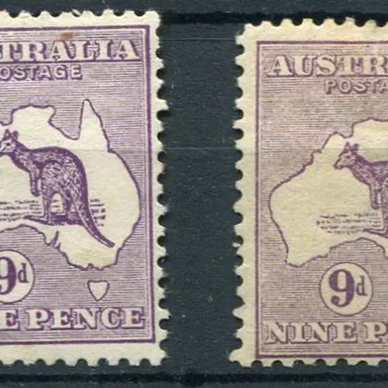 1913 1st wmk 9d violet in two distinct shades. ...