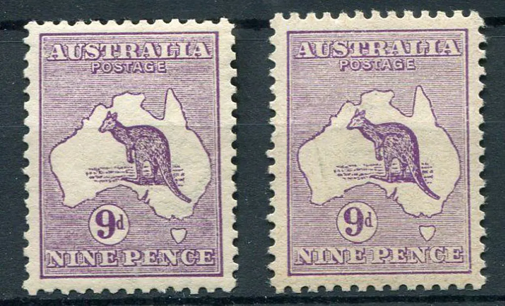 1913 1st wmk 9d pale violet & another with similar ... Image 1++