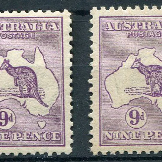 1913 1st wmk 9d pale violet & another with similar ...
