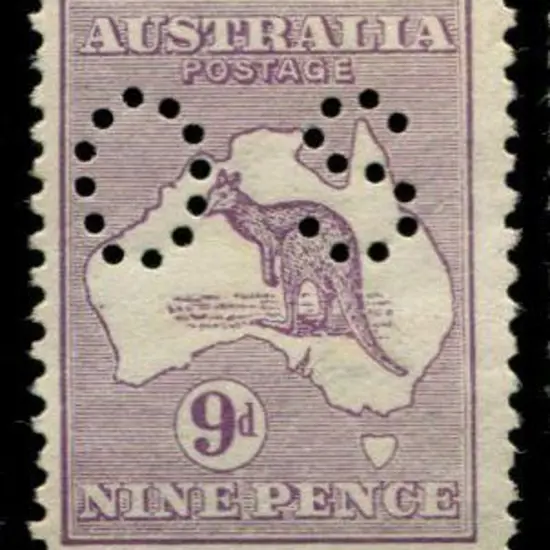 1913 1st wmk 9d pale violet perfined small "OS". ...