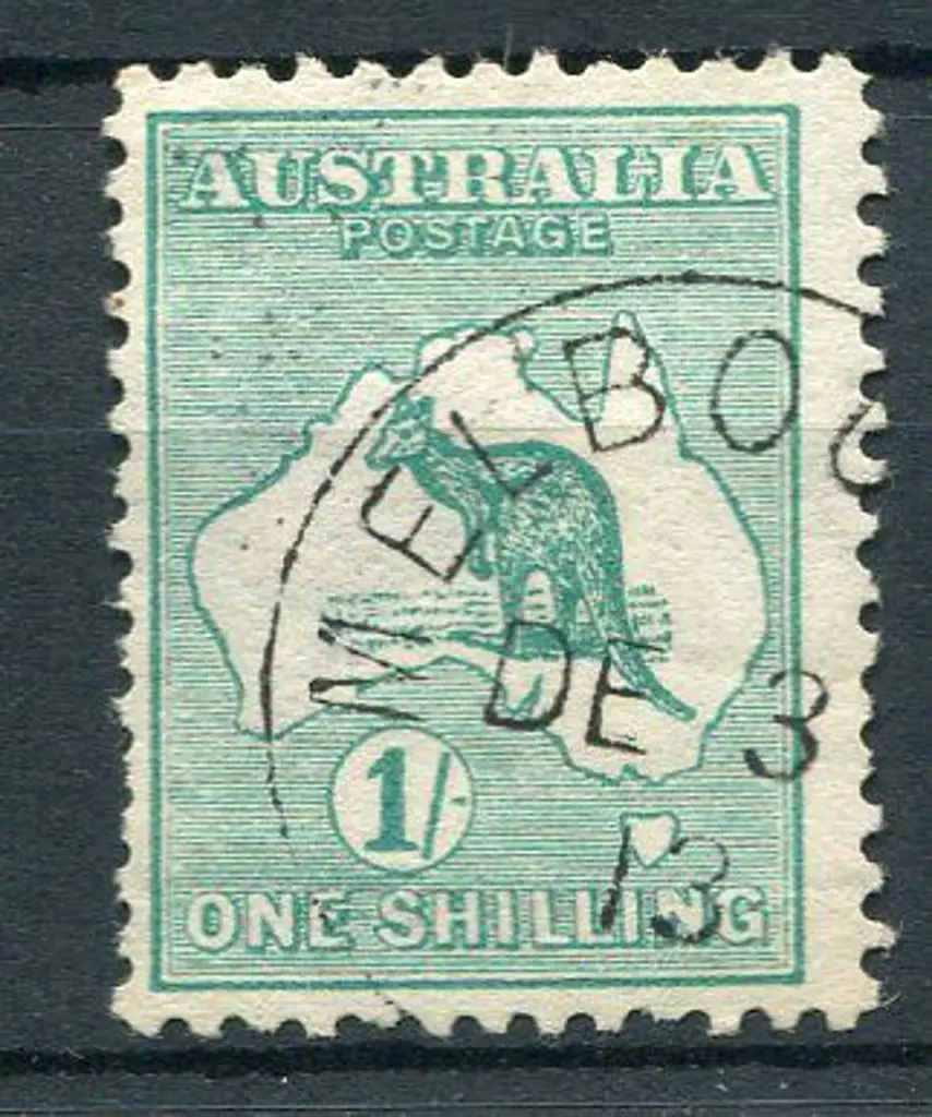 1913 1st wmk 1/- blue-green with inv wmk. CTO ... Image 1++