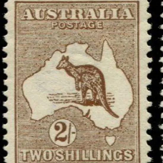 1913 1st wmk 2/- dark brown. MLH, shortish perf at ...