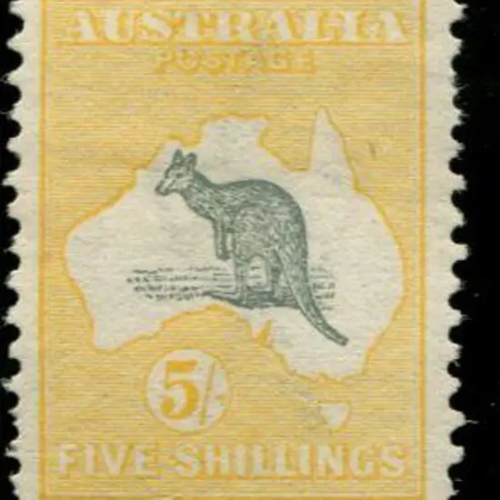 1913 1st wmk 5/- grey & chrome with "bottom frame ...