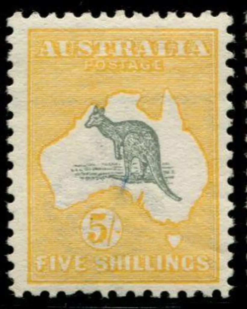 1913 1st wmk 5/- grey & chrome. MLH with a ... Image 1++
