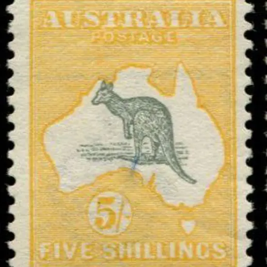 1913 1st wmk 5/- grey & chrome. MLH with a ...