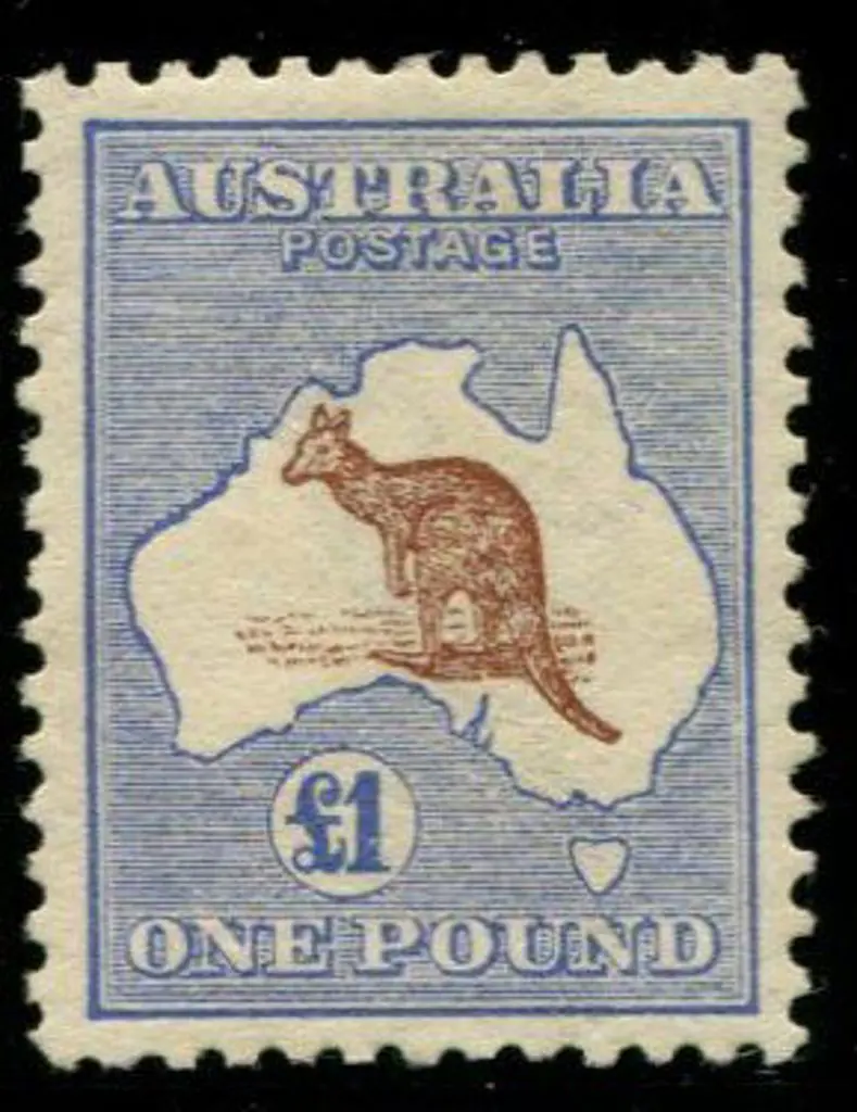 1913 1st wmk £1 red-brown & blue. MVLH with very ... Image 1++