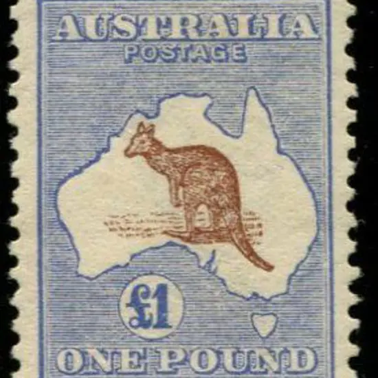1913 1st wmk £1 red-brown & blue. MVLH with very ...