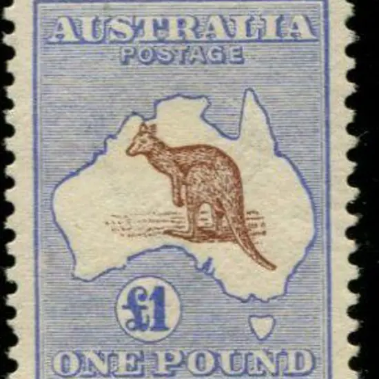 1913 1st wmk £1 red-brown & blue with duty plate ...