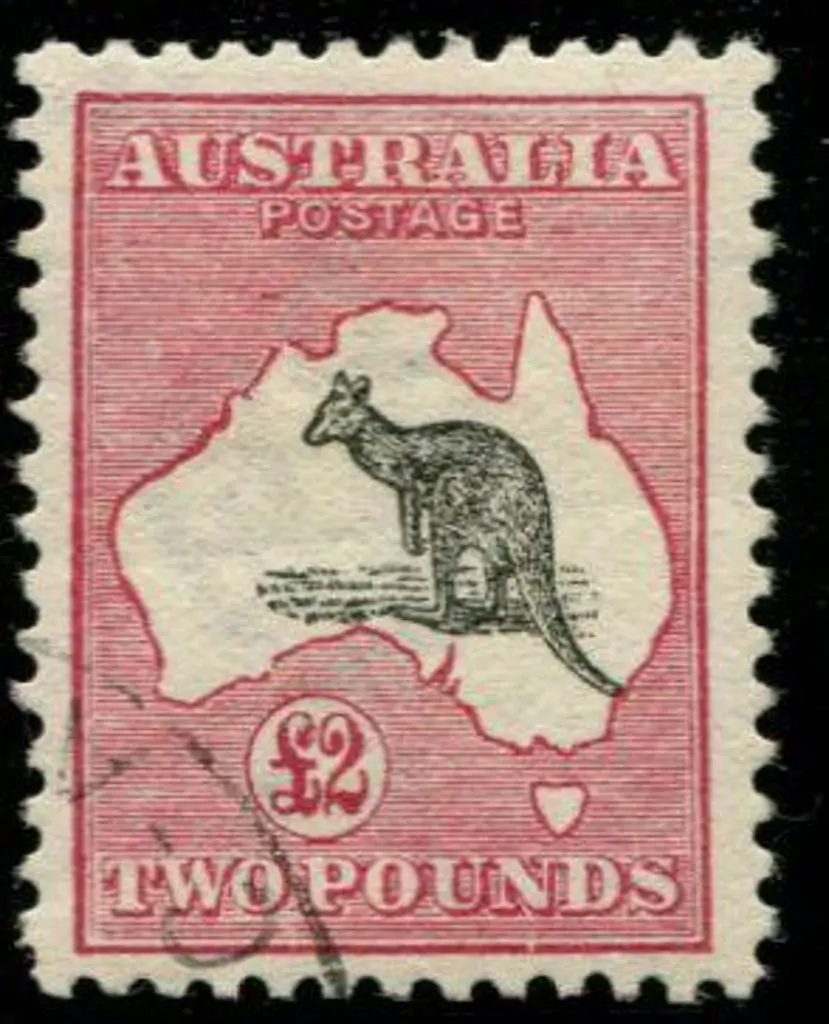 1913 1st wmk £2 grey & rose with duty plate "break ... Image 1++