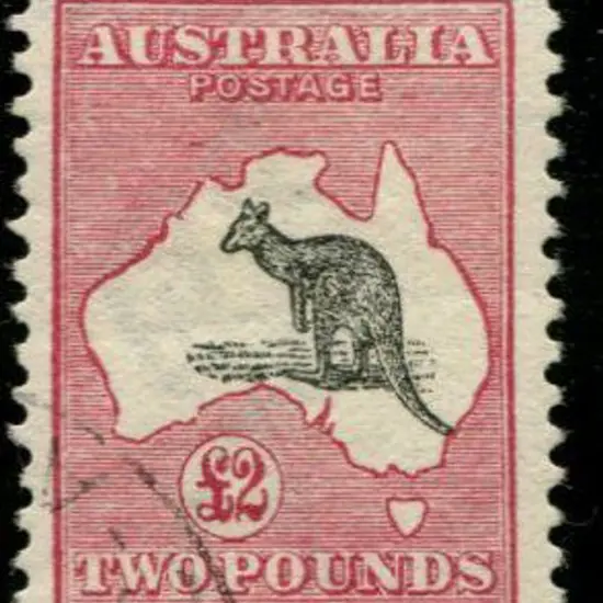 1913 1st wmk £2 grey & rose with duty plate "break ...