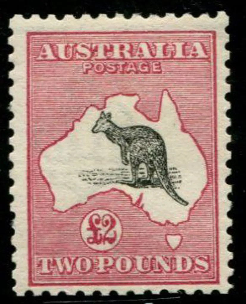 1913 1st wmk £2 black & rose. MLH centred down but ... Image 1++