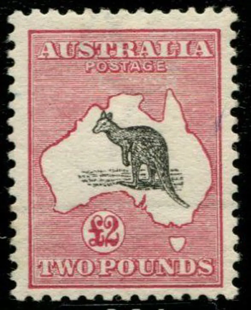 1913 1st wmk £2 black & rose. MVLH centered ... Image 1++