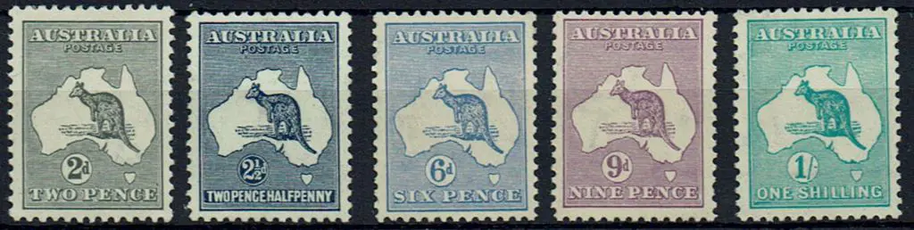 1915 2nd wmk 2d grey to 1/- emerald short set of ... Image 1++