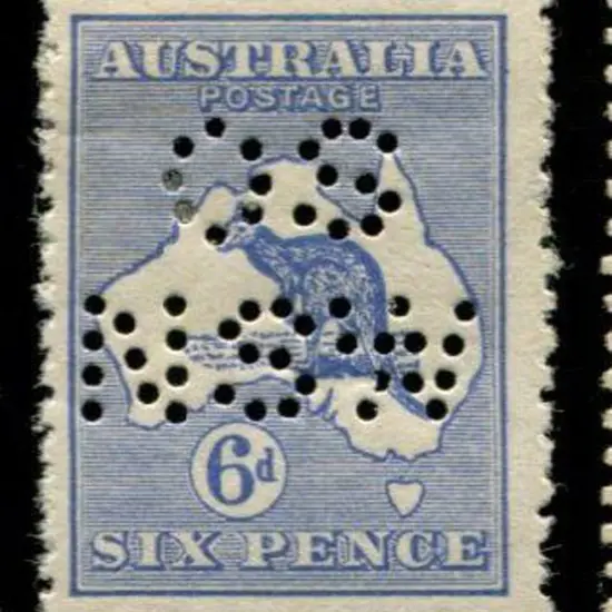 1915 2nd wmk 6d ultramarine perfined "OS NSW". MLH ...