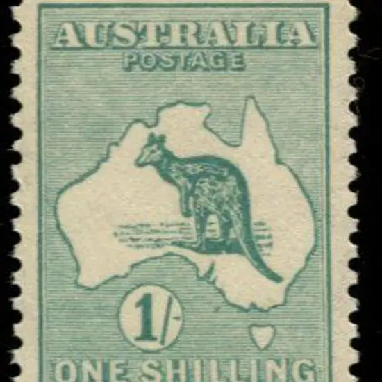 1915 2nd wmk 1/- bright blue green. MUH & well ...