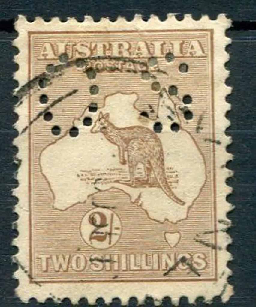 1915 2nd wmk 2/- brown perfined "OS" fine used ... Image 1++