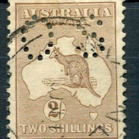 1915 2nd wmk 2/- brown perfined "OS" fine used ...