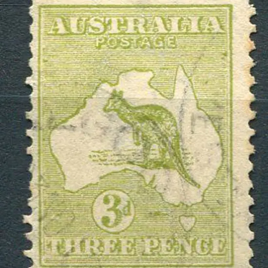 1915/28 3rd wmk 3d olive, Die II used showing ...
