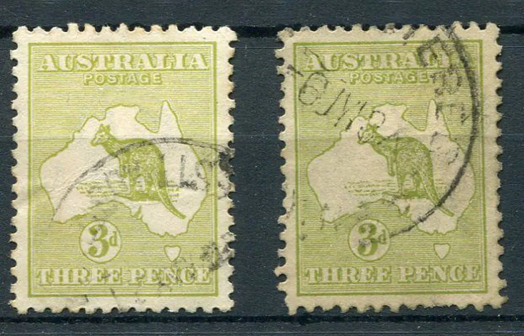 1915/28 3rd wmk 3d olive, Die II x 2 both with ... Image 1++