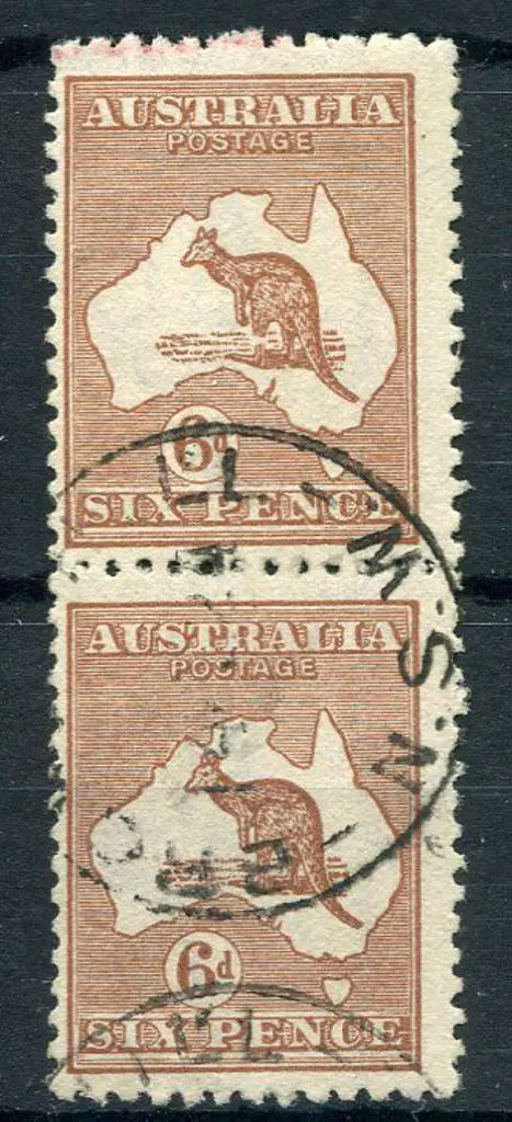 1915/28 3rd wmk 6d chestnut on fine used vertical ... Image 1++