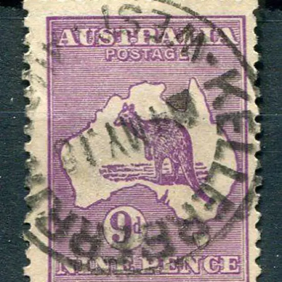 1915/28 3rd wmk 9d violet showing "break in bottom ...