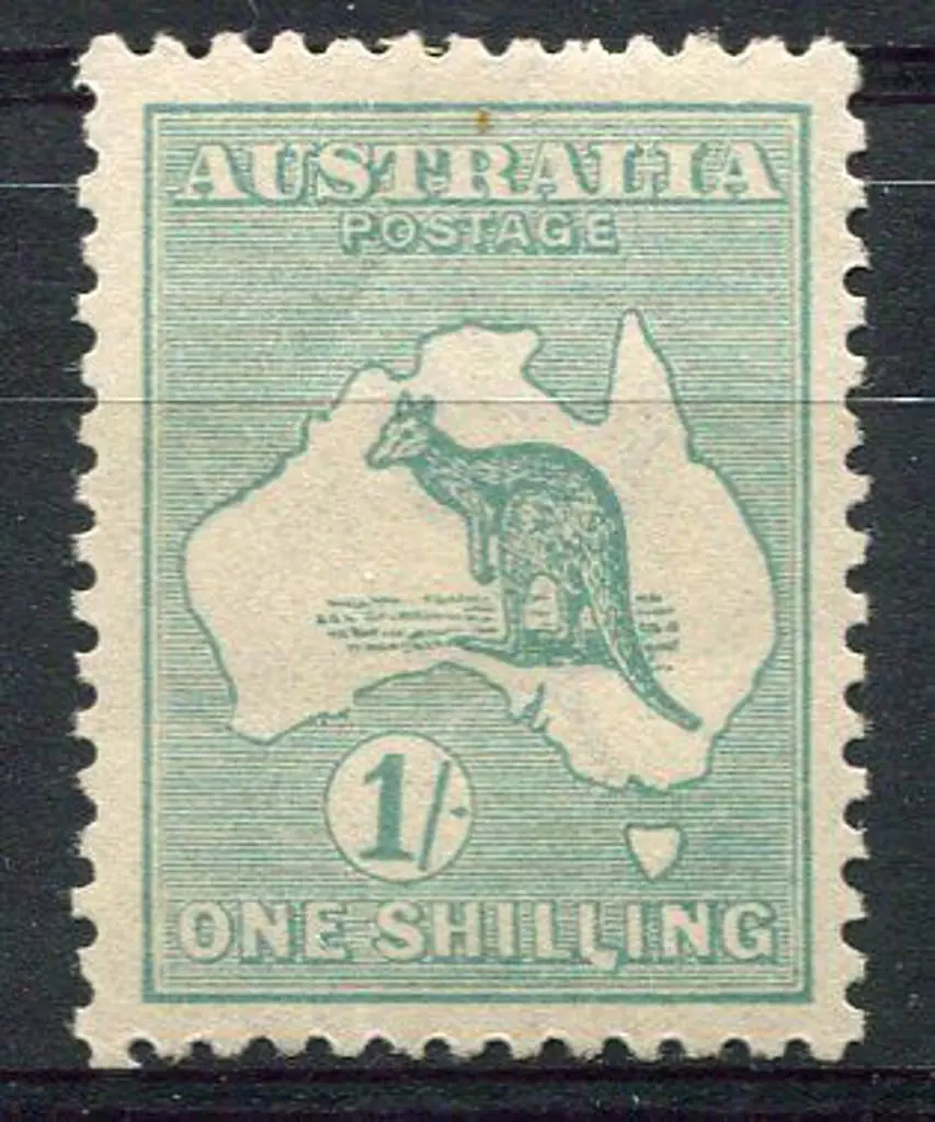 1915/28 3rd wmk 1/- blue-green, Die IIB showing ... Image 1++