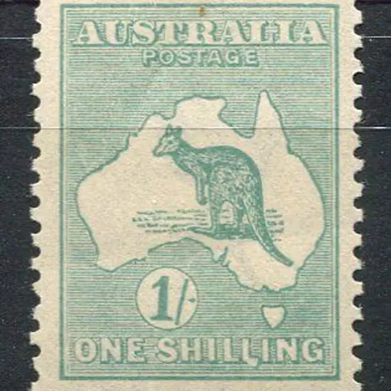 1915/28 3rd wmk 1/- blue-green, Die IIB showing ...
